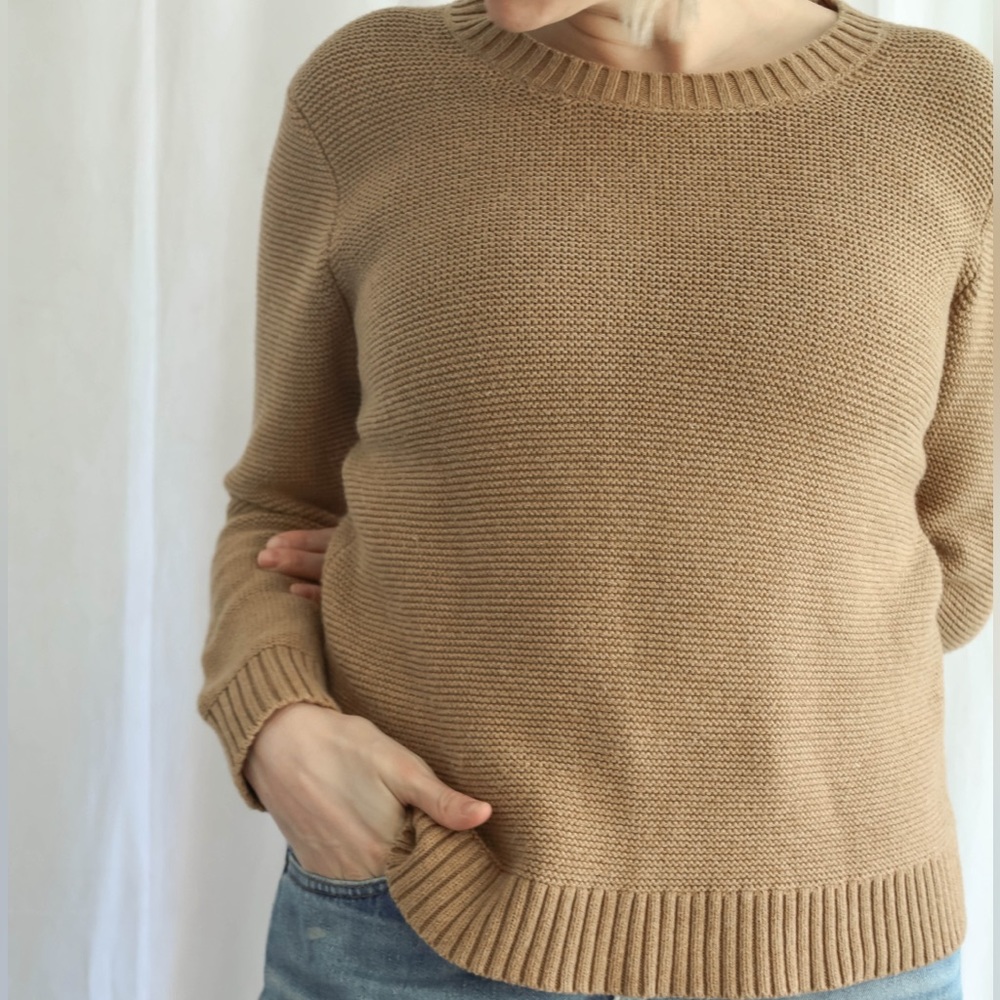NWOT J. Crew Mercantile Classic Waffle Knit Crewneck Sweater